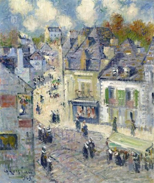 Pont-aven, Le Marche Oil Painting by Gustave Loiseau