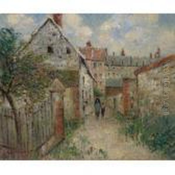 Rue De Village (louviers) Oil Painting by Gustave Loiseau