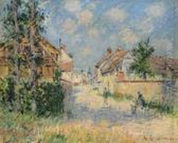 Rue A Saint-cyr-du-vaudreuil Oil Painting by Gustave Loiseau