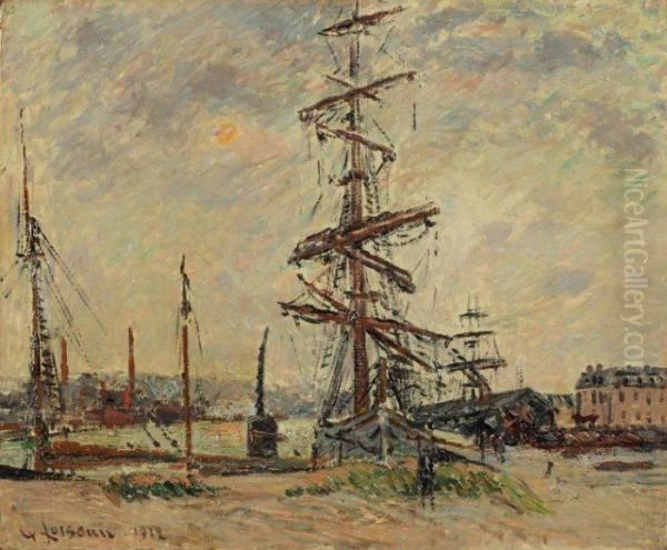 Bateau Au Port De Dieppe Oil Painting by Gustave Loiseau