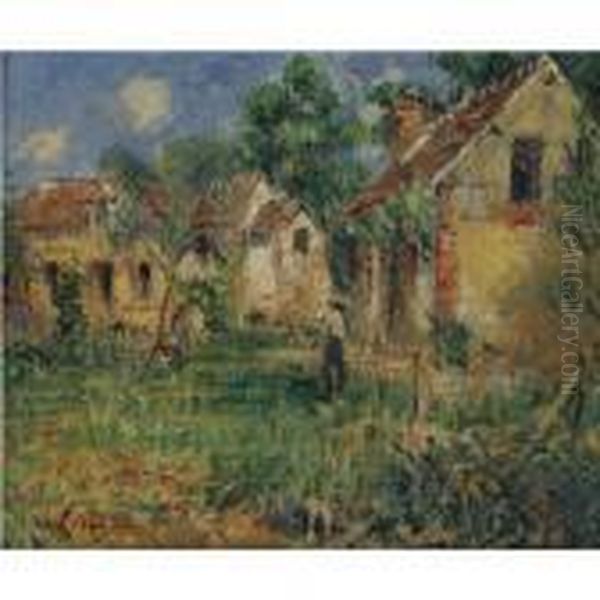 Petite Ferme Aux Environs De Caen Oil Painting by Gustave Loiseau