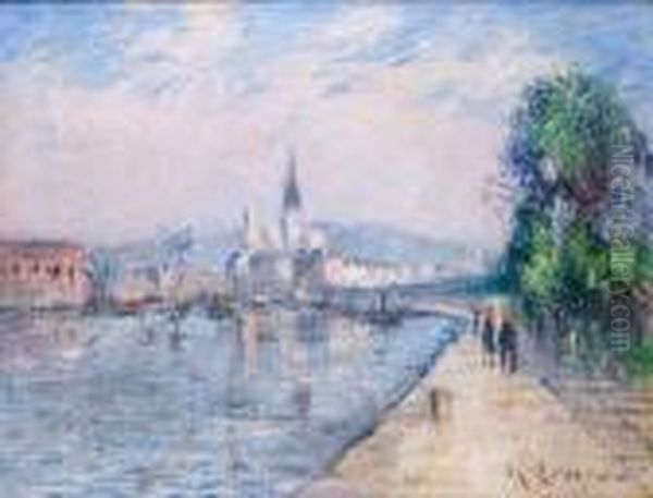 Rouen, Les Bords De Seine Oil Painting by Gustave Loiseau