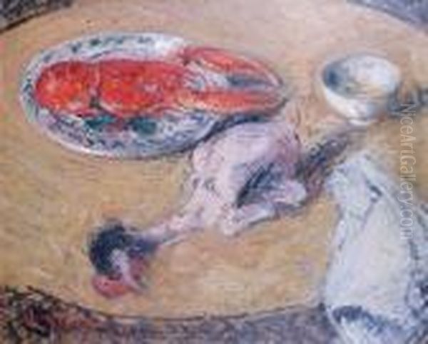 Nature Morte Au Coq Et Au Homard Oil Painting by Gustave Loiseau