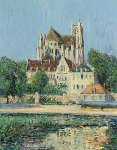 La Cathedrale D'auxerre Oil Painting by Gustave Loiseau