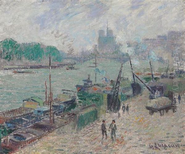 Port Of Henri Iv Oil Painting by Gustave Loiseau