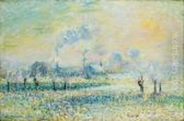 Gelee Blanche A Pontoise Oil Painting by Gustave Loiseau