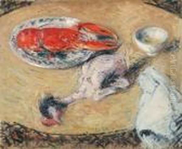 Homard Et Poulet Oil Painting by Gustave Loiseau