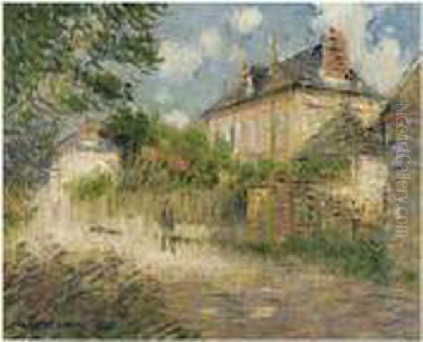 La Maison De Monsieur Compon Au Vaudreuil Oil Painting by Gustave Loiseau