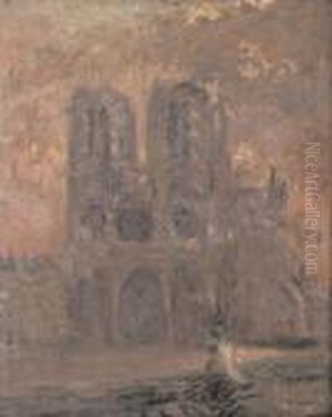 Notre Dame De Paris Oil Painting by Gustave Loiseau