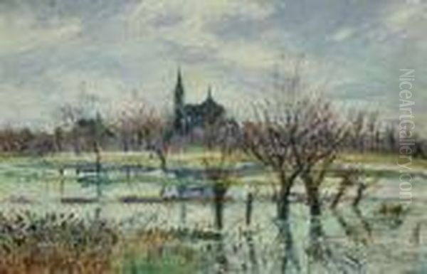 Inondation Pres De Nantes A Reze Oil Painting by Gustave Loiseau