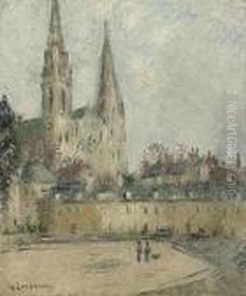 Cathedral De Chartres Oil Painting by Gustave Loiseau