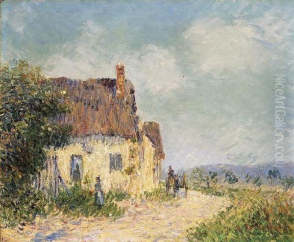 La Maison Blanche A Saint-cyr-du-vaudreuil Oil Painting by Gustave Loiseau