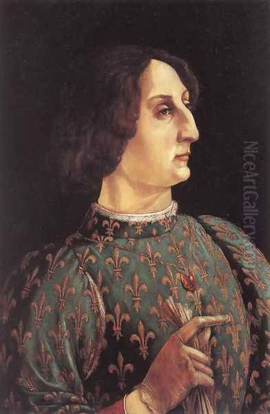 Portrait of Galeazzo Maria Sforza c. 1471 Oil Painting by Piero del Pollaiuolo