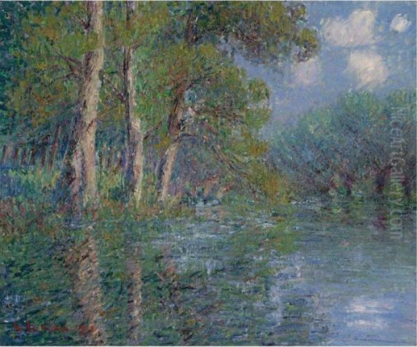 Tournant De L'eure, St. Cyr De Vaudreuil Oil Painting by Gustave Loiseau