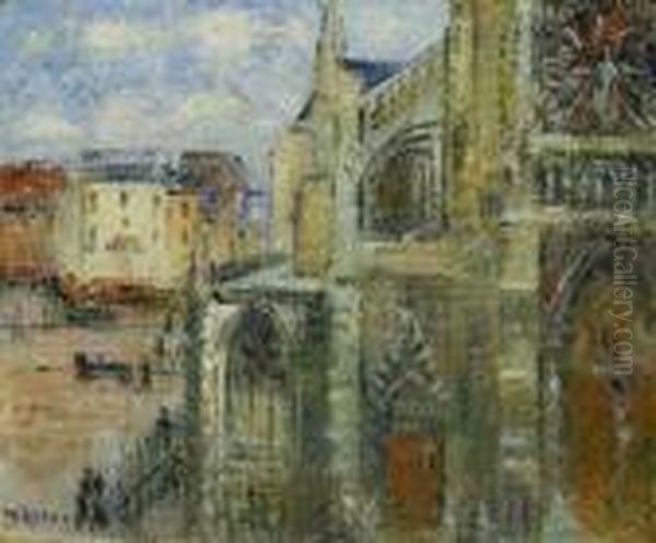 L'eglise De Saint Jacque, Diep Oil Painting by Gustave Loiseau