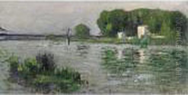 Bords De Seine A Triel Oil Painting by Gustave Loiseau