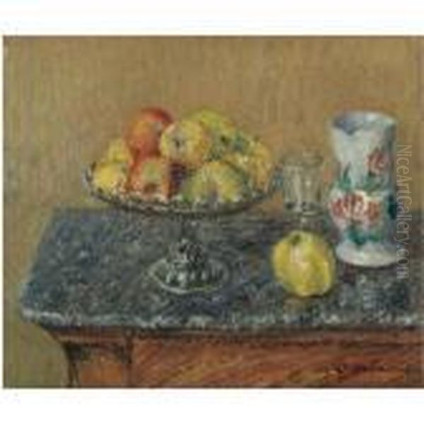 Compotier De Pommes Et Pichet Oil Painting by Gustave Loiseau