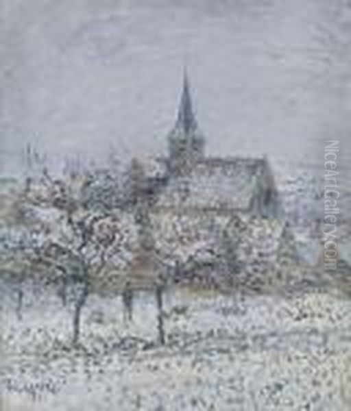 L'eglise De Bennecourt Oil Painting by Gustave Loiseau