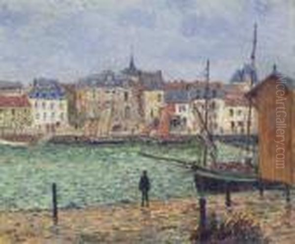 Le Port De Pornic, Maree Haute Oil Painting by Gustave Loiseau