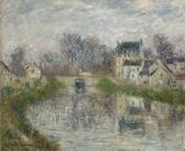 Le Canal A Moret Oil Painting by Gustave Loiseau