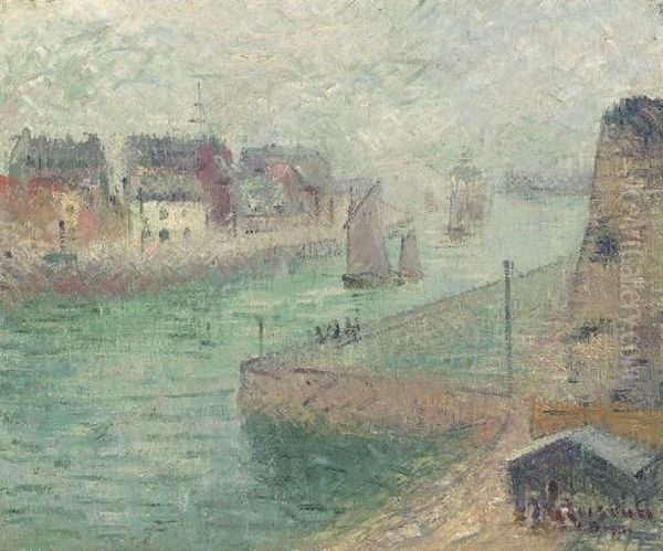 Le Chenal De Dieppe, Brouillard Oil Painting by Gustave Loiseau