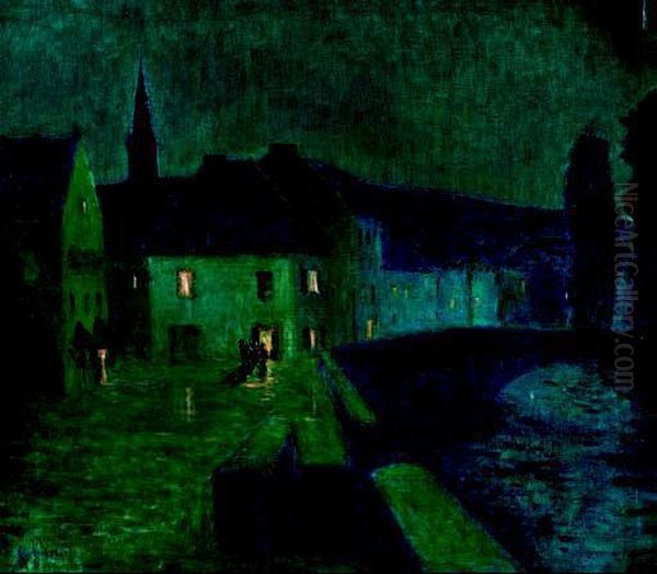 Pont-aven La Nuit Oil Painting by Gustave Loiseau