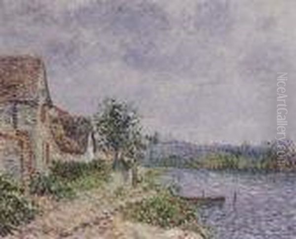 La Seine A Porte-joie Oil Painting by Gustave Loiseau