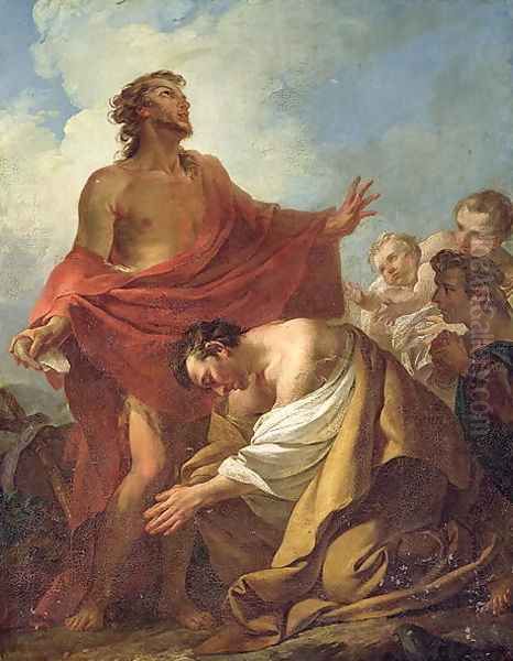 St. John the Baptist Baptising the Jews in the Desert, 1743 Oil Painting by Jean-Baptiste-Marie Pierre