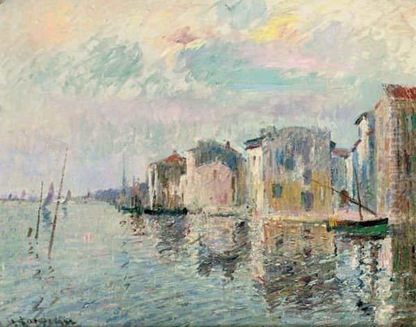 Les Martigues Oil Painting by Gustave Loiseau