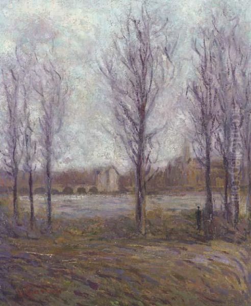 Vue Du Pont De Moret-sur-loing Oil Painting by Gustave Loiseau