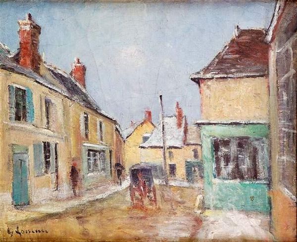 Rue De Village Avec Charrette Oil Painting by Gustave Loiseau