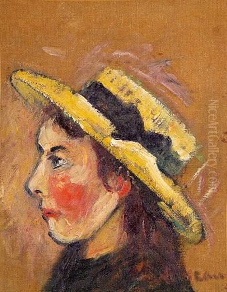 Portrait D'yvonne Oil Painting by Gustave Loiseau