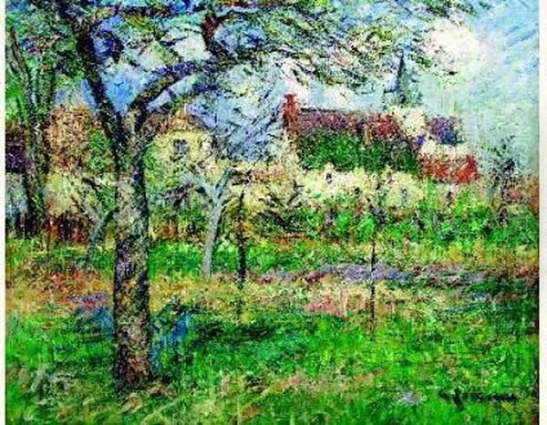 Le Clos De Monsieur Janson, Le Vaudreuil, Eure, Circa 1920-1925 Oil Painting by Gustave Loiseau