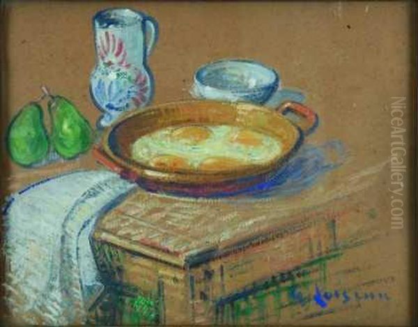 Les OEufs Sur Le Plat Au Pichet Oil Painting by Gustave Loiseau