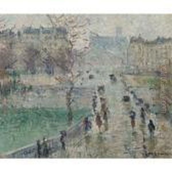 Le Pont De L'archeveche, Paris Oil Painting by Gustave Loiseau