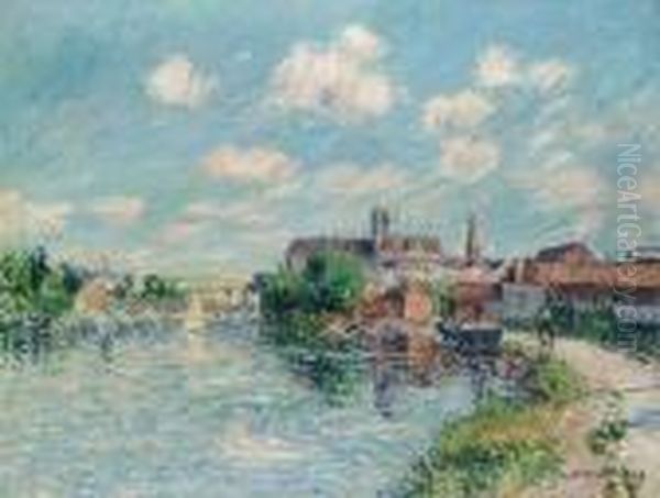 L'yonne A Auxerre Oil Painting by Gustave Loiseau