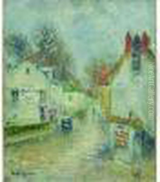  Rue De Pontoise, Effet De Pluie  Oil Painting by Gustave Loiseau