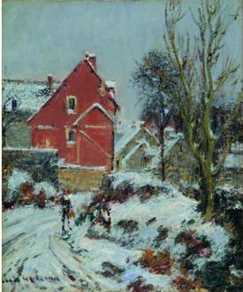  Effet De Neige A Chaponval, Pontoise, 1905  Oil Painting by Gustave Loiseau