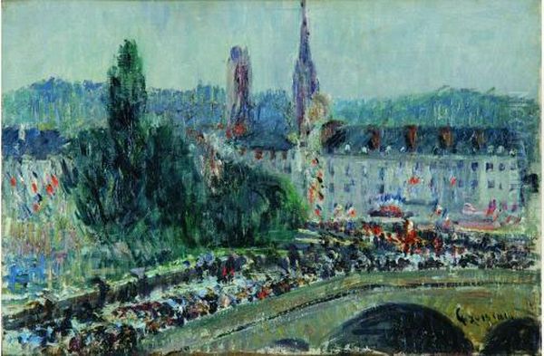  Pont Anime A Rouen  Oil Painting by Gustave Loiseau