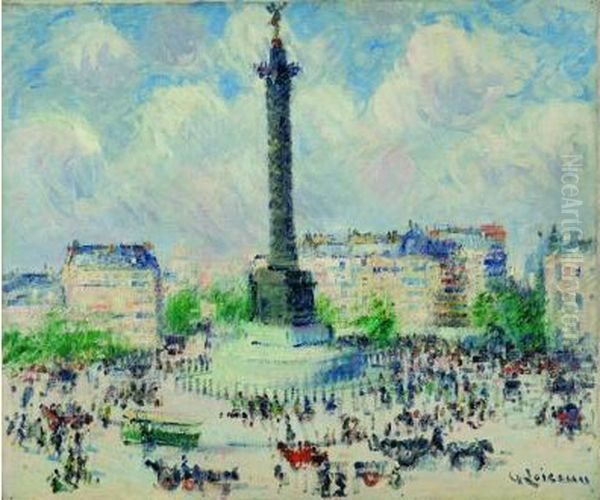  La Place De La Bastille  Oil Painting by Gustave Loiseau