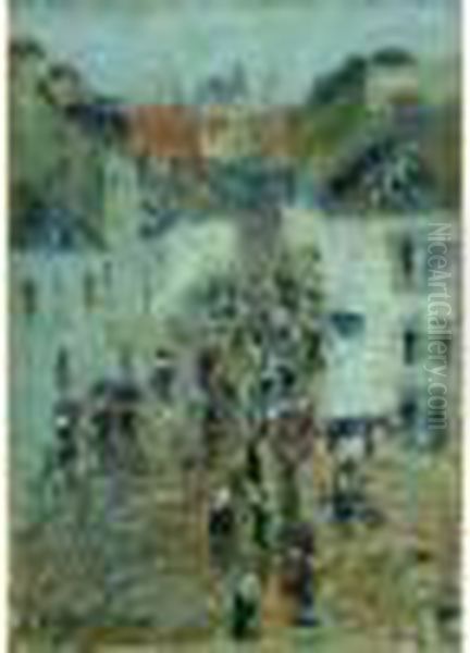  Sortie De Messe A Pont-aven  Oil Painting by Gustave Loiseau