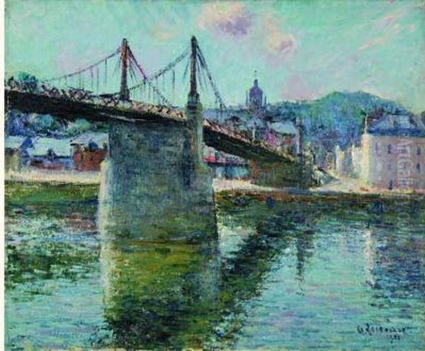  Le Pont Suspendu D'elbeuf, 1921  Oil Painting by Gustave Loiseau