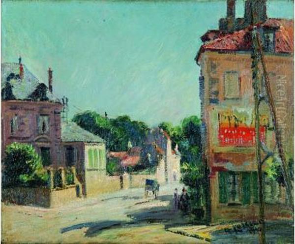  Port Marly, Rue Ensoleillee, 1910  Oil Painting by Gustave Loiseau