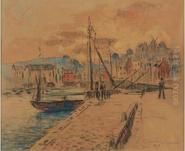  Le Port De Treboul, 3 Juin 1913  Oil Painting by Gustave Loiseau