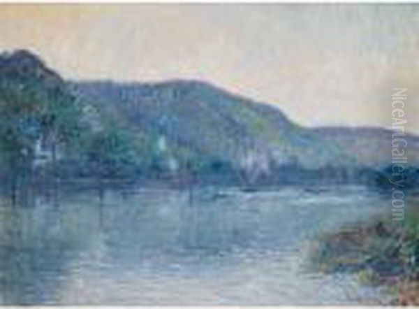 Bateaux Sur La Seine A Oissel Oil Painting by Gustave Loiseau