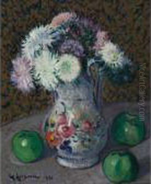 Vase De Fleurs Oil Painting by Gustave Loiseau