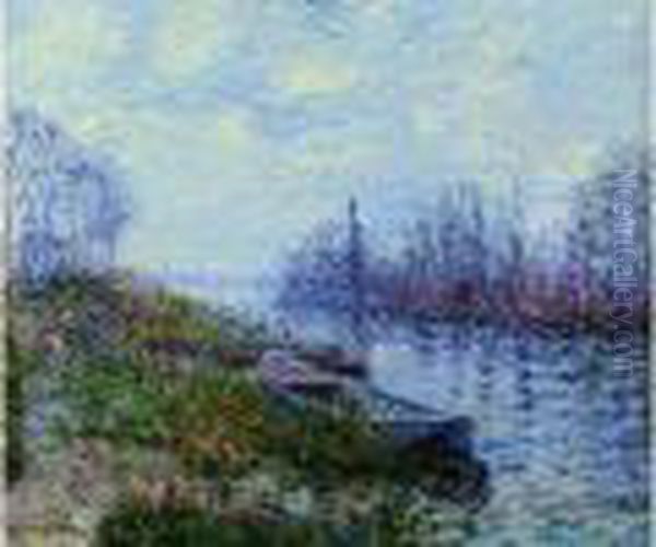 Barque Sur Les Bords De L'eure Oil Painting by Gustave Loiseau