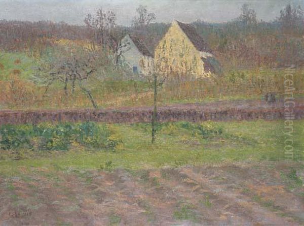 Paysage Avec Deux Maisons Oil Painting by Gustave Loiseau