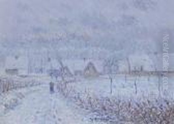 Paysage En Hiver Oil Painting by Gustave Loiseau