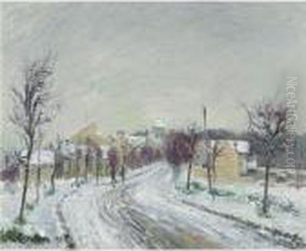 La Neige A Saint-ouen-l'aumone Oil Painting by Gustave Loiseau